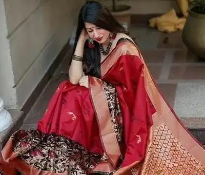 ES 8160 Red Color Soft Lichi Silk Butti Work Saree Casual, Wedding, Party, Festive, Events Etc. Expected Delivery 4-6 Working Days @1499/- | Sarees, Bollywood Sarees, Creative Sarees, Designer Sarees, Embroidered Sarees, Ethnic Saree, Modern Digital sarees, Party Wear Sarees