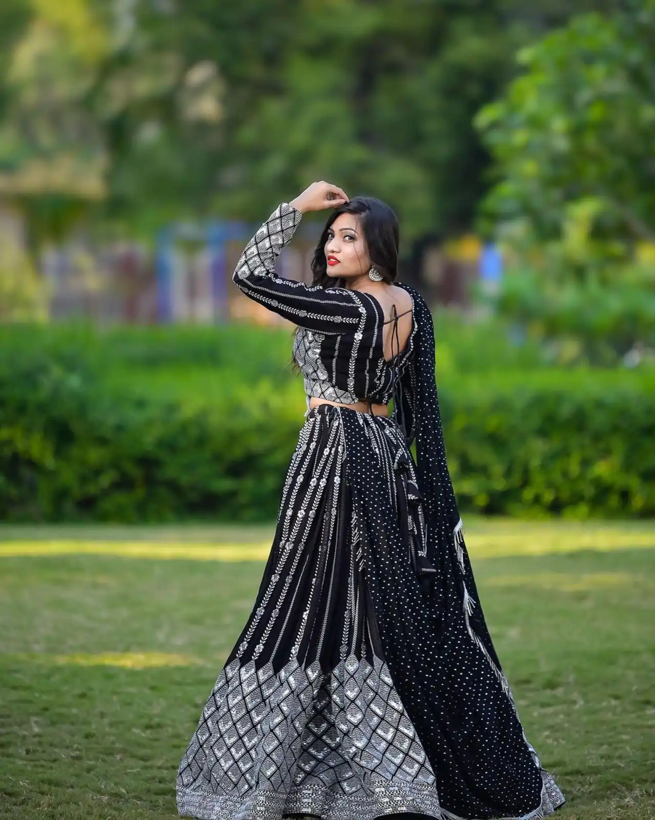 Ram 001 Black Color Georgette Sequence Thread Work With Zari Lehenga Choli Casual, Wedding, Festive, Events Expected Delivery 4-6 Working Days @2949/- | Lehenga, Bollywood Lehenga, Creative Lehenga, Designer Lehenga, Embroidered Lehenga, Party Wear Lehenga