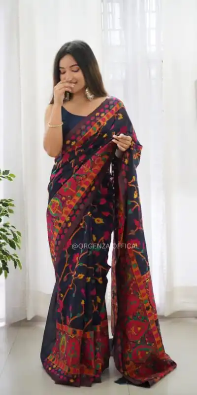 DDF 503 Black Color Kashmiri Running Thread Zari Work Saree Casual, Party Wear, Events, Festivals Etc. Expected Delivery 4-6 Working Days 2099/- | Sarees, Bollywood Sarees, Creative Sarees, Designer Sarees, Embroidered Sarees, Ethnic Saree, Modern Digital sarees, Party Wear Sarees