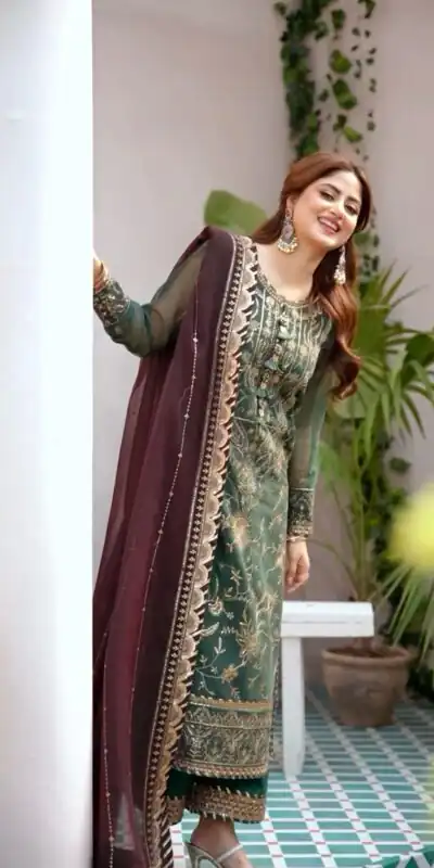 NF 1208 Green color Faux Georgette Embroidery Salwar Suit Casual, Wedding, Party, Festive, Events . Expected Delivery 4-6 Working Days @2049 | Jump Suits, Salwar suit, Designer Suits, Casual Suits, Creative suits, Palazzo Suits, Party Wear Suits, Patiala Suits, Straight Suits