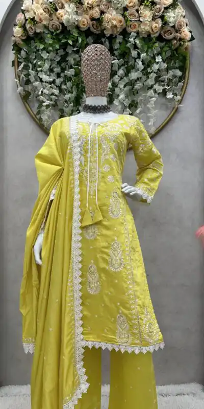 RTC 5703 Mustard Color Maslin silk Thread Work Salwar Suit Casual, Wedding, Party, Festive, Events. Expected Delivery 4-6 Working Days @2099/- | Salwar suit, Designer Suits, Casual Suits, Creative suits, Palazzo Suits, Party Wear Suits, Patiala Suits, Straight Suits