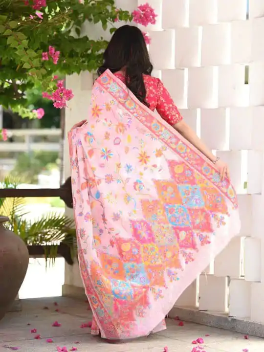 DDF 501 Pink Color Kashmiri Running Thread Zari Work Saree Casual, Party Wear, Events, Festivals Etc. Expected Delivery 4-6 Working Days 2399/- | Sarees, Bollywood Sarees, Creative Sarees, Designer Sarees, Embroidered Sarees, Ethnic Saree, Modern Digital sarees, Party Wear Sarees