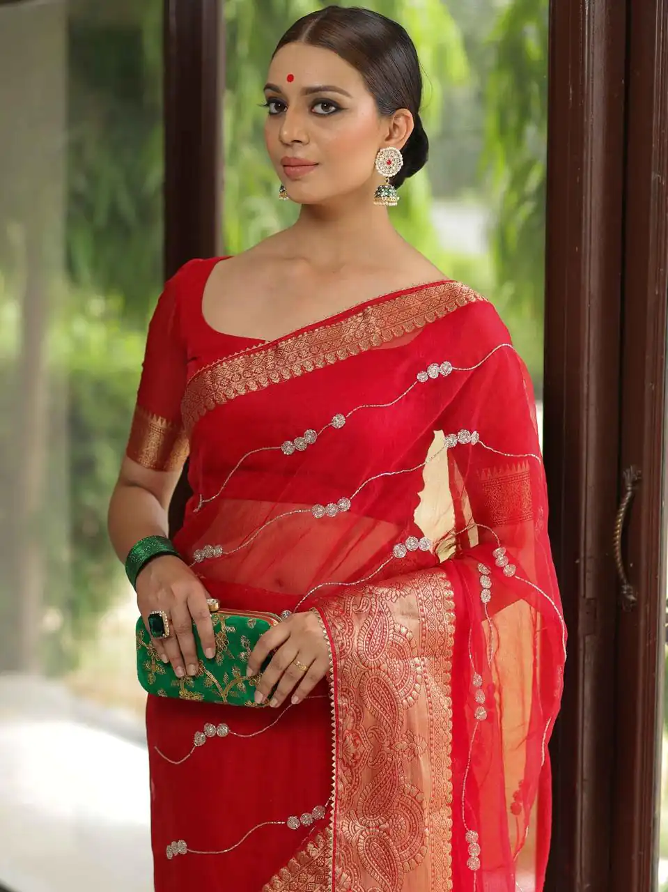MS Kora Red Color Organza Sequins Lehriya Embroidery Saree Casual, Party Wear, Wedding, Events, Etc. Expected Delivery 4-6 Working Days 1599/- | Sarees, Bollywood Sarees, Creative Sarees, Designer Sarees, Embroidered Sarees, Ethnic Saree, Modern Digital sarees, Party Wear Sarees