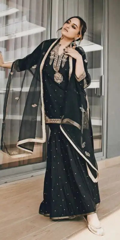 SRK 5160 Black Color Pure Chinnon Silk Embroidery Coding Dori Salwar Suit Wedding, Party, Festive, Events Expected Delivery 4-6 Working Days @ 1899/- | Jump Suits, Salwar suit, Designer Suits, Casual Suits, Creative suits, Palazzo Suits, Party Wear Suits, Patiala Suits, Straight Suits