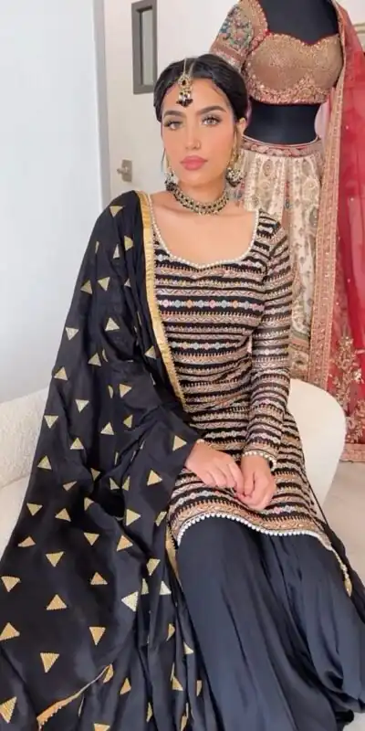 RTC 5713 Black Color Chinon Silk Thread Sequence Work Salwar Suit Wedding, Party, Festive, Events Etc. Expected Delivery 4-6 Working Days @2099/- | Salwar suit, Designer Suits, Casual Suits, Creative suits, Palazzo Suits, Patiala Suits, Straight Suits