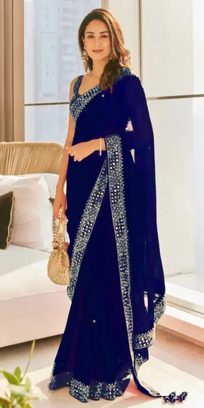 DS BT 381 Blue Color Georgette Dori Thread Sequence Work Saree Wedding, Party, Festive, Events Expected Delivery 4-6 Working Days @ 1699/- | Sarees, Bollywood Sarees, Creative Sarees, Designer Sarees, Embroidered Sarees, Ethnic Saree, Modern Digital sarees, Party Wear Sarees