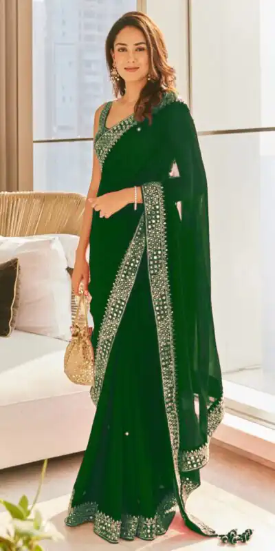 DS BT 381 Green Color Georgette Dori Thread Sequence Work Saree Wedding, Party, Festive, Events Expected Delivery 4-6 Working Days @ 1699/- | Sarees, Bollywood Sarees, Creative Sarees, Designer Sarees, Embroidered Sarees, Ethnic Saree, Modern Digital sarees, Party Wear Sarees