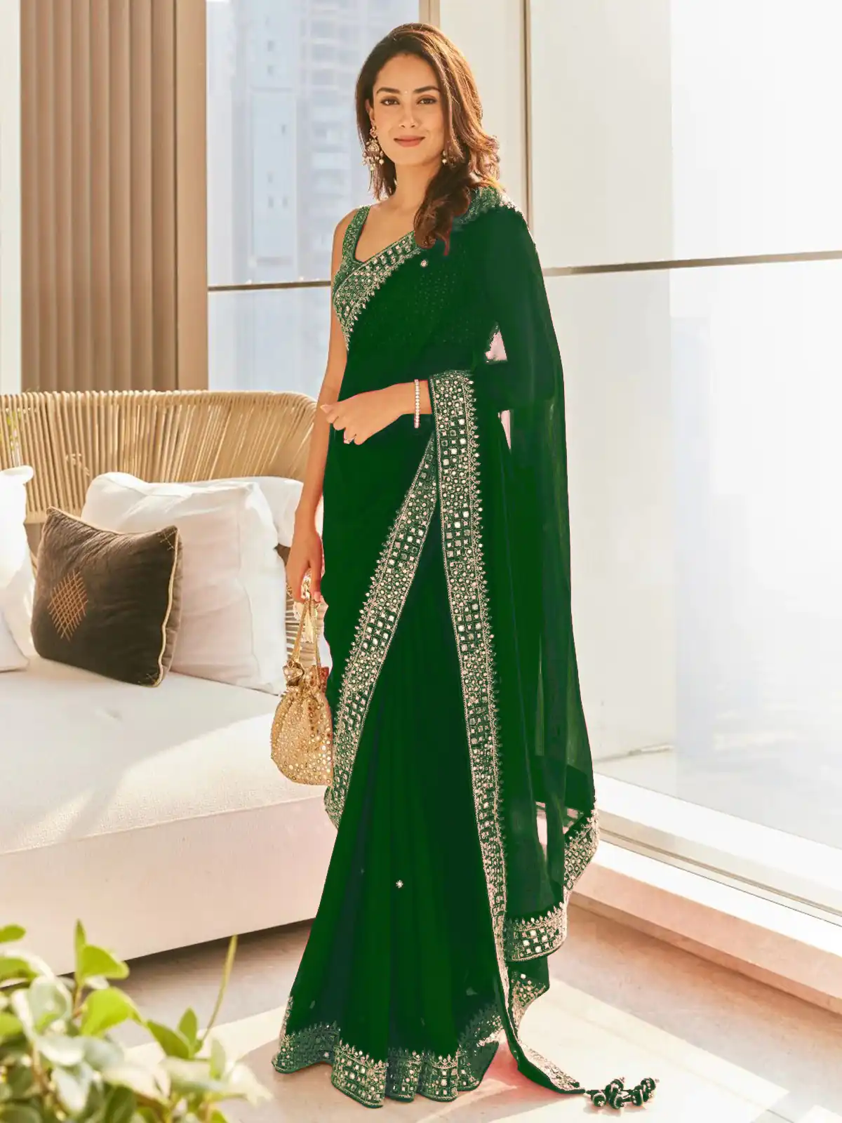 DS BT 381 Green Color Georgette Dori Thread Sequence Work Saree Wedding, Party, Festive, Events Expected Delivery 4-6 Working Days @ 1699/- | Sarees, Bollywood Sarees, Creative Sarees, Designer Sarees, Embroidered Sarees, Ethnic Saree, Modern Digital sarees, Party Wear Sarees