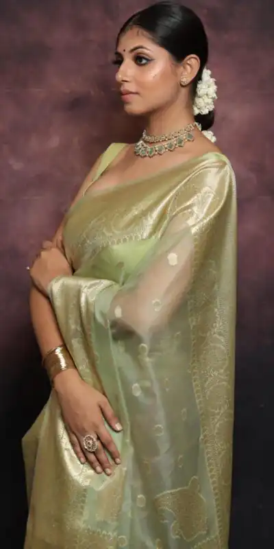 MS 440 Light Green Color Organza Jacquard Butti Worked Saree Casual, Party Wear, Wedding, Events, Etc. Expected Delivery 4-6 Working Days 1449/- | Sarees, Bollywood Sarees, Creative Sarees, Designer Sarees, Embroidered Sarees, Ethnic Saree, Modern Digital sarees, Party Wear Sarees