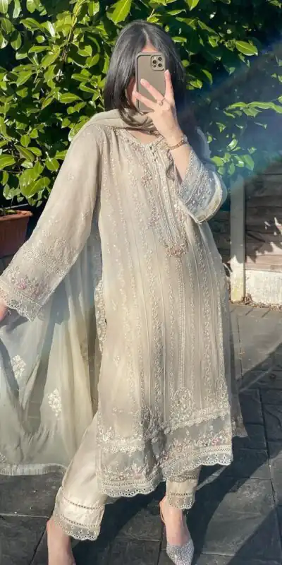 LG 1842 Light Grey Color Georgette Sequence Embroidery Salwar Suit Casual, Wedding, Festive, Events Expected Delivery 4-6 Working Days @2049/- | Jump Suits, Salwar suit, Designer Suits, Casual Suits, Creative suits, Palazzo Suits, Party Wear Suits, Patiala Suits, Straight Suits