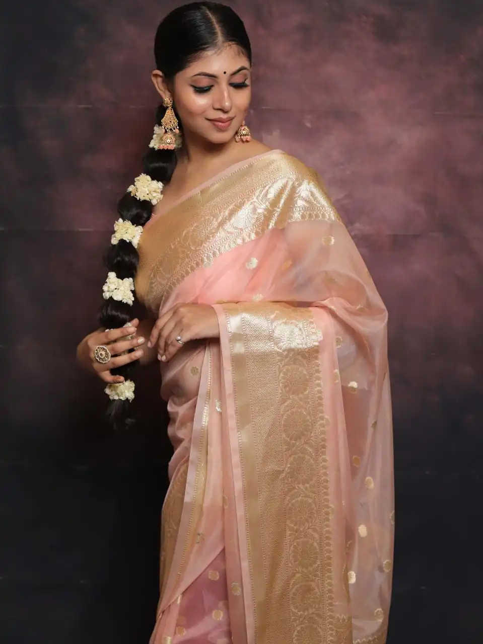 MS 440 Peach Color Organza Jacquard Butti Worked Saree Casual, Party Wear, Wedding, Events, Etc. Expected Delivery 4-6 Working Days 1449/- | Sarees, Bollywood Sarees, Creative Sarees, Designer Sarees, Embroidered Sarees, Ethnic Saree, Modern Digital sarees, Party Wear Sarees
