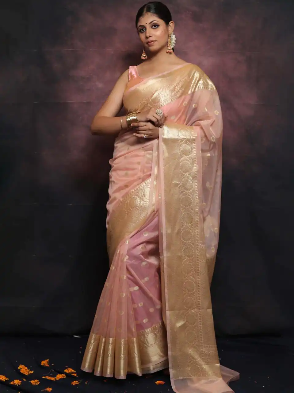 MS 440 Peach Color Organza Jacquard Butti Worked Saree Casual, Party Wear, Wedding, Events, Etc. Expected Delivery 4-6 Working Days 1449/- | Sarees, Bollywood Sarees, Creative Sarees, Designer Sarees, Embroidered Sarees, Ethnic Saree, Modern Digital sarees, Party Wear Sarees