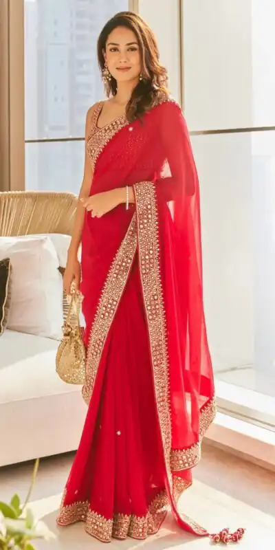 DS BT 381Red Color Georgette Dori Thread Sequence Work Saree Wedding, Party, Festive, Events Expected Delivery 4-6 Working Days @ 1699/- | Sarees, Bollywood Sarees, Creative Sarees, Designer Sarees, Embroidered Sarees, Ethnic Saree, Modern Digital sarees, Party Wear Sarees