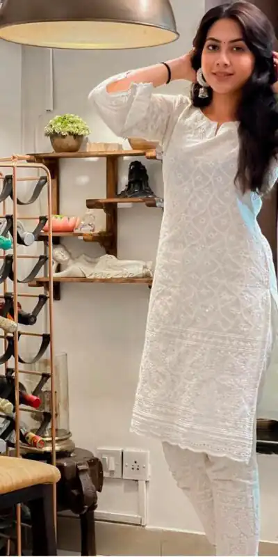 MF 314 White Color Heavy Cotton Chicken Embroidery Work Kurti Wedding, Party, Festive, Events Etc.   Expected Delivery 4-6 Working Days @1499/- | Kurti, Bollywood Kurti, Creative Kurtis, Designer Kurti, Party Wear Kurti, Selfie Kurti