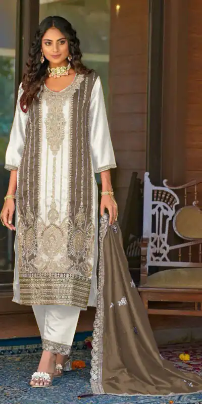 FC MARIA 1083 White Color Vichitra Embroidery Codding Sequence Salwar Suit Wedding, Party, Festive events, etc.  Expected Delivery  4-6 Working Days @2099/- | Jump Suits, Salwar suit, Designer Suits, Casual Suits, Creative suits, Palazzo Suits, Party Wear Suits, Patiala Suits, Straight Suits