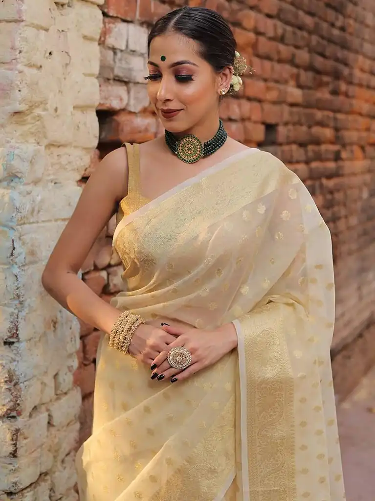 MS 440 Yellow Color Organza Jacquard Butti Worked Saree Casual, Party Wear, Wedding, Events, Etc. Expected Delivery 4-6 Working Days 1449/- | Sarees, Bollywood Sarees, Creative Sarees, Designer Sarees, Embroidered Sarees, Ethnic Saree, Modern Digital sarees, Party Wear Sarees