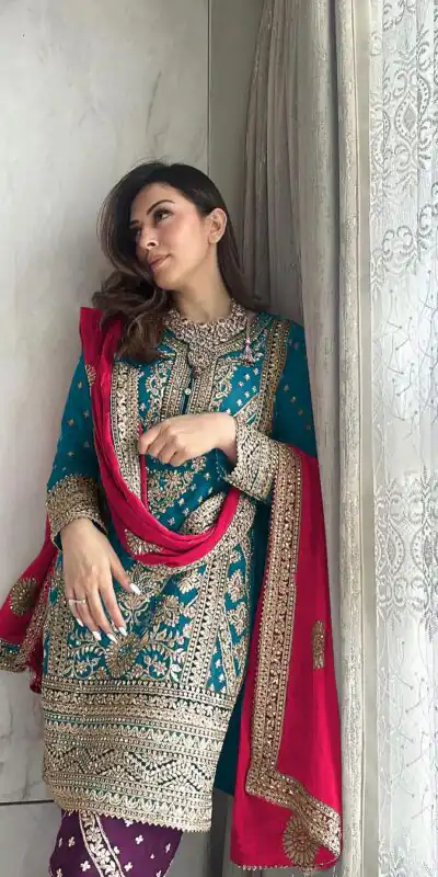 SSR 447 Blue Color Georgette Embroidery Salwar Suit Wedding, Party, Festive, Events Expected Delivery 4-6 Working Days @ 2249/- Only | Salwar suit, Designer Suits, Casual Suits, Creative suits, Party Wear Suits, Straight Suits