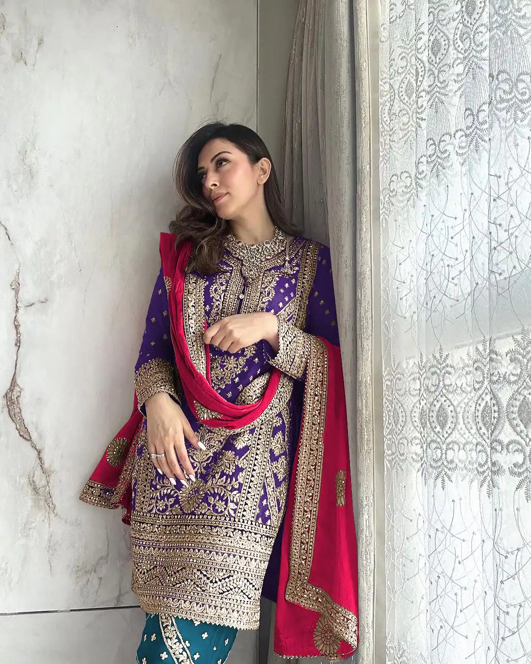 SSR 447 Violet Color Georgette Embroidery Salwar Suit Wedding, Party, Festive, Events Expected Delivery 4-6 Working Days @ 2249/- Only | Salwar suit, Designer Suits, Casual Suits, Creative suits, Party Wear Suits, Straight Suits