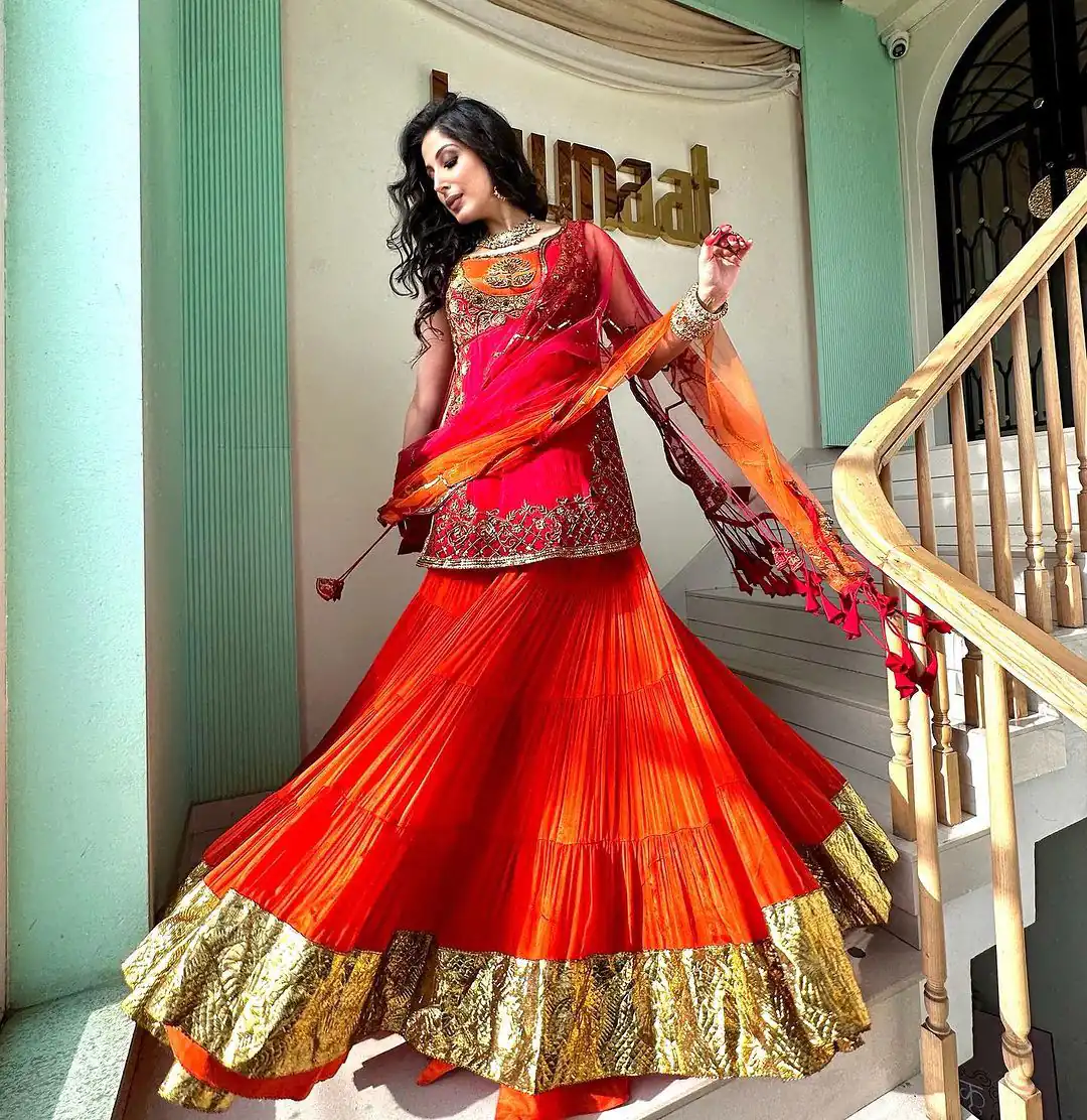 RTC 5697 Orange Color Foix Georgette Thread Sequence Lehenga Choli Wedding, Party, Festive, Events Etc.   Expected Delivery 4-6 Working Days @2099/- | Lehenga, Bollywood Lehenga, Creative Lehenga, Designer Lehenga, Embroidered Lehenga, Party Wear Lehenga