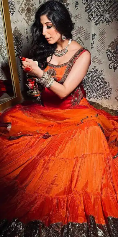 RTC 5697 Orange Color Foix Georgette Thread Sequence Lehenga Choli Wedding, Party, Festive, Events Etc.   Expected Delivery 4-6 Working Days @2099/- | Lehenga, Bollywood Lehenga, Creative Lehenga, Designer Lehenga, Embroidered Lehenga, Party Wear Lehenga
