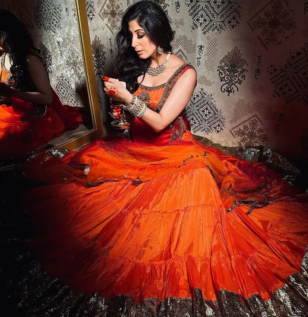 RTC 5697 Orange Color Foix Georgette Thread Sequence Lehenga Choli Wedding, Party, Festive, Events Etc.   Expected Delivery 4-6 Working Days @2099/- | Lehenga, Bollywood Lehenga, Creative Lehenga, Designer Lehenga, Embroidered Lehenga, Party Wear Lehenga