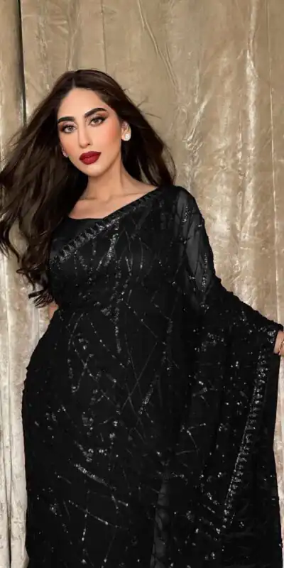 JR 615 Black Color Georgette Embroidery Sequence Piping Saree Casual, Wedding, Festive, Events Expected Delivery  4-6 Working Days @1799/- | Sarees, Bollywood Sarees, Creative Sarees, Designer Sarees, Embroidered Sarees, Ethnic Saree, Modern Digital sarees, Party Wear Sarees