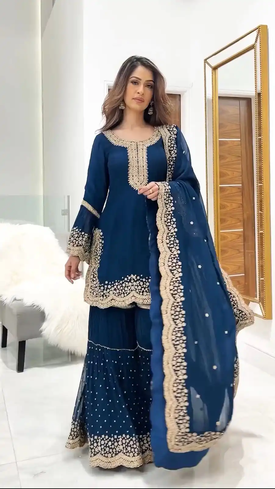 NSR 797 Blue Color Faux Georgette Embroidery Work Salwar Suit Casual, Party Festive, Events Etc. Expected Delivery 4-6 Working Days @2099/ | Jump Suits, Salwar suit, Designer Suits, Casual Suits, Creative suits, Palazzo Suits, Party Wear Suits, Patiala Suits, Straight Suits
