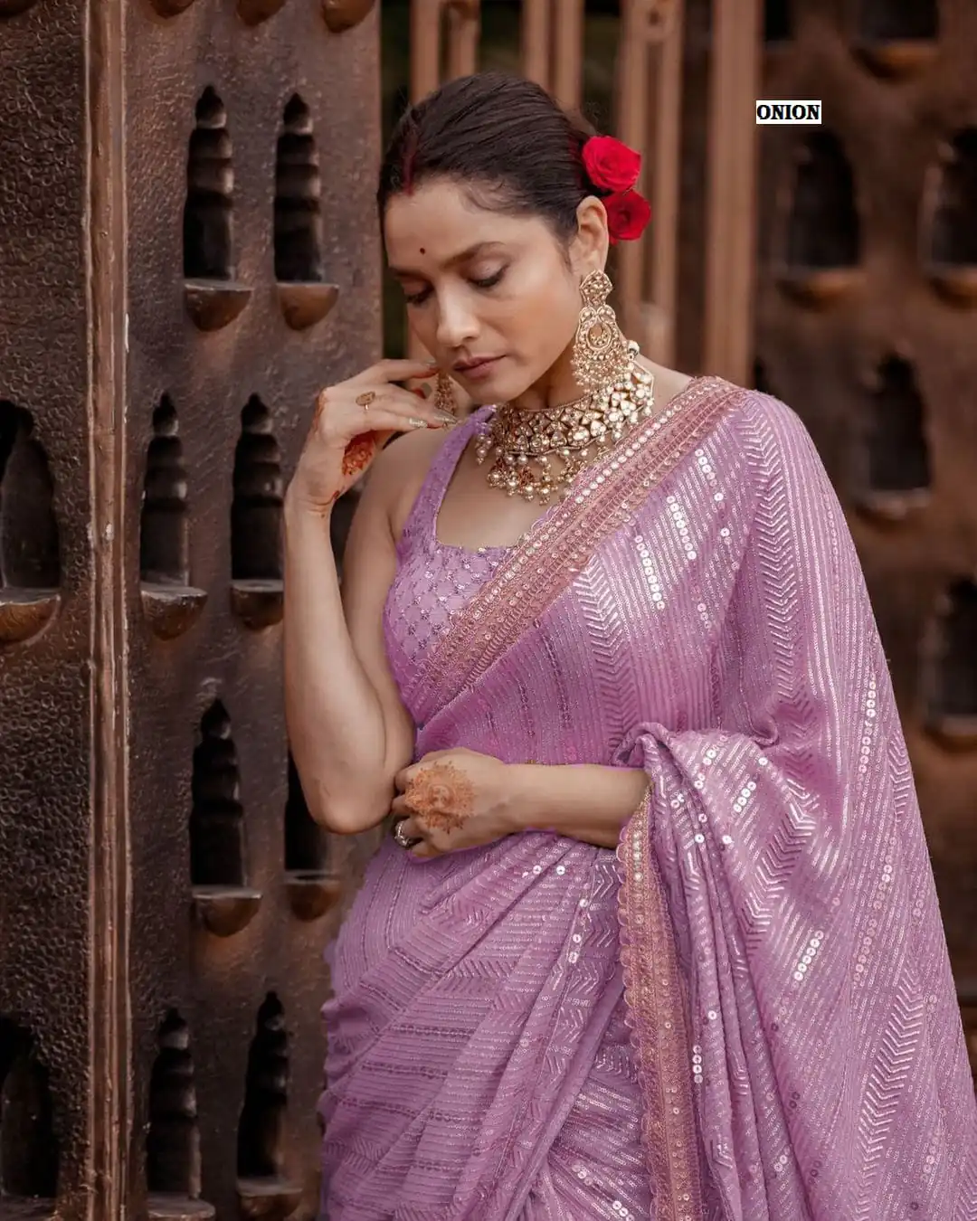 DF 3268 Onion Color Georgette Beautiful Embroidery Saree Casual, Party Wear, Wedding, Events Etc Delivery Expected.4-6 Working Days 1749/ | Sarees, Bollywood Sarees, Creative Sarees, Designer Sarees, Embroidered Sarees, Ethnic Saree, Modern Digital sarees, Party Wear Sarees