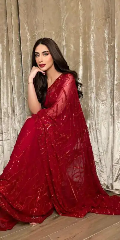 JR 615 Red Color Georgette Embroidery Sequence Piping Saree Casual, Wedding, Festive, Events Expected Delivery  4-6 Working Days @1799/- | Sarees, Bollywood Sarees, Creative Sarees, Designer Sarees, Embroidered Sarees, Ethnic Saree, Modern Digital sarees, Party Wear Sarees