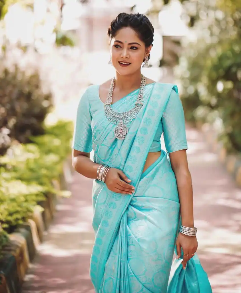 KP 3012 Sky Blue Color Soft Lichi Silk Jacquard On All Over Saree Casual, Party Wear, Wedding, Events Etc. Expected Delivery 4-6 Working Days @1399/- | Sarees, Bollywood Sarees, Creative Sarees, Designer Sarees, Embroidered Sarees, Ethnic Saree, Modern Digital sarees, Party Wear Sarees