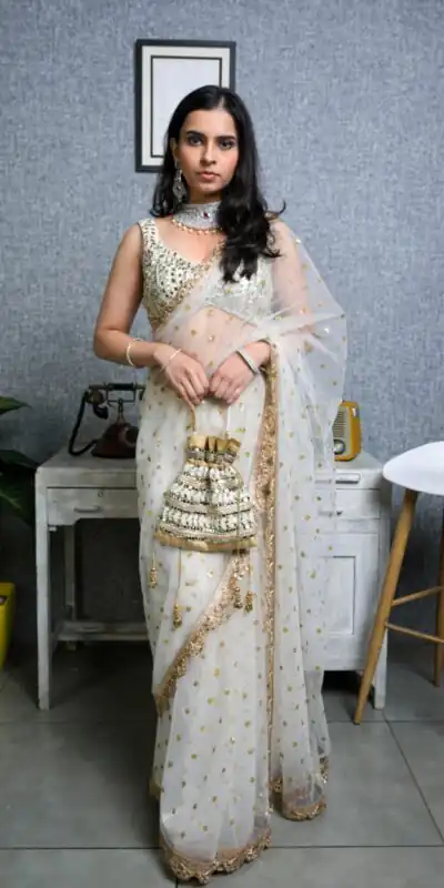 BT 373 White Color Nylon Butterfly Net Sequence Thread Saree Casual, Party Wear, Traditional Wear, Wedding Wear, Expected Delivery 4-6 Working Days@1699 | Sarees, Bollywood Sarees, Creative Sarees, Designer Sarees, Ethnic Saree, Modern Digital sarees, Party Wear Sarees