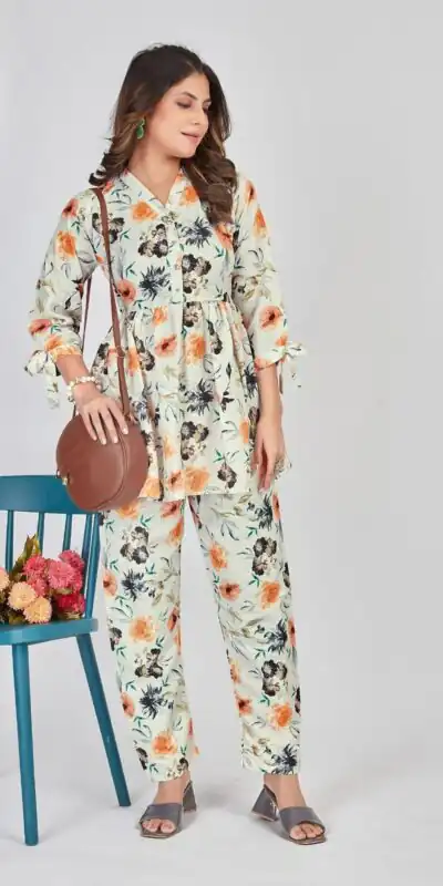 INLI 1004 Cream Color Soft Poly Linen Print Work Kurti Casual, Wedding, Party, Festive, Events Expected Delivery 4-6 Working Days @1699 | Kurti, Bollywood Kurti, Creative Kurtis, Designer Kurti, Party Wear Kurti, Selfie Kurti