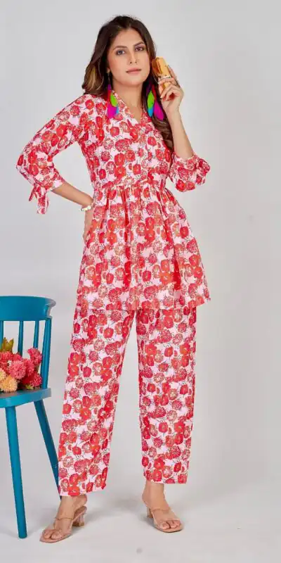 INLI 1007 Red Color Soft Poly Linen Print Work Kurti Casual, Wedding, Party, Festive, Events Expected Delivery 4-6 Working Days @1699 | Kurti, Bollywood Kurti, Creative Kurtis, Designer Kurti, Party Wear Kurti, Selfie Kurti