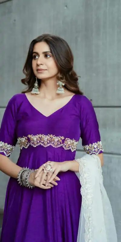 RTC 5595 Violet Phantom silk Thread Work Anarkali Suit Casual, Wedding, Party, Festive, Events. Expected Delivery 4-6 Working Days @1899/- | Anarkali Suits, Bollywood Anarkali, Creative-Anarkali, Designer Anarkali, Embroidered Anarkali, Party Wear Anarkali