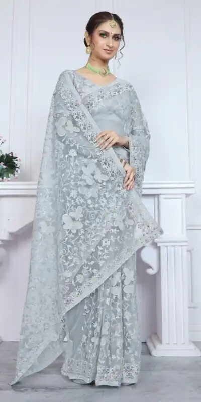 BT RIDDHI Blue Color Butterfly Net Embroidery Sequence Saree Casual, Party Wear, Traditional Wear, Wedding Wear, Events Etc.@2149/- | Sarees, Bollywood Sarees, Creative Sarees, Designer Sarees, Ethnic Saree, Modern Digital sarees, Party Wear Sarees