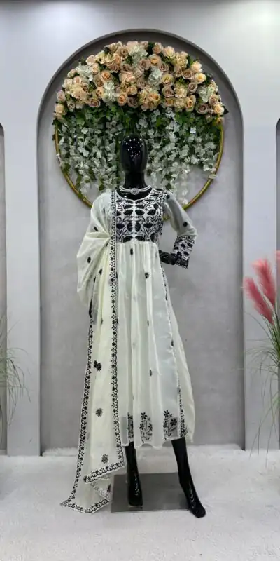 RTC 5708 White Color Chanderi Thread Sequence Salwar Suit Wedding, Party, Festive, Events Etc. Expected Delivery 4-6 Working Days @1999/- | Salwar suit, Designer Suits, Casual Suits, Creative suits, Palazzo Suits, Party Wear Suits, Patiala Suits, Straight Suits