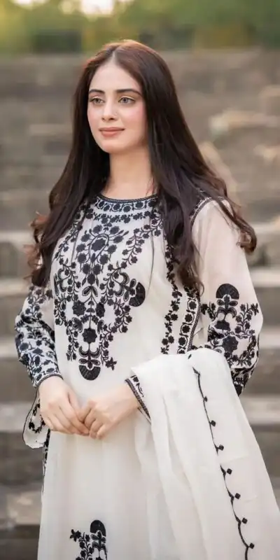 SSR 368 White Color Georgette Embroidery Sequins Sharara Suit Wedding, Party, Festive, Events Etc. Expected Delivery 4-6 Working Days @1849/- | Salwar suit, Designer Suits, Casual Suits, Creative suits, Palazzo Suits, Party Wear Suits, Straight Suits
