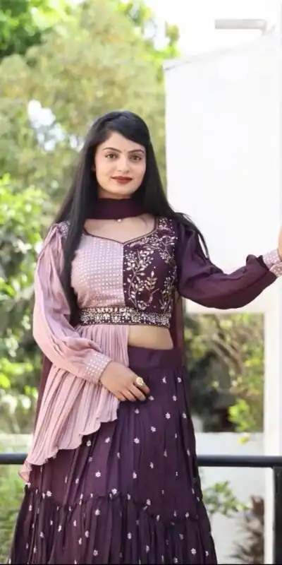 PC 233 Purple Color Heavy Chinon Embroidery Lehenga Choli Casual, Party Wear, Events, Festivals Wear Expected Delivery 4-6 Working Days @2699/- | Lehenga, Bollywood Lehenga, Creative Lehenga, Designer Lehenga, Embroidered Lehenga, Party Wear Lehenga