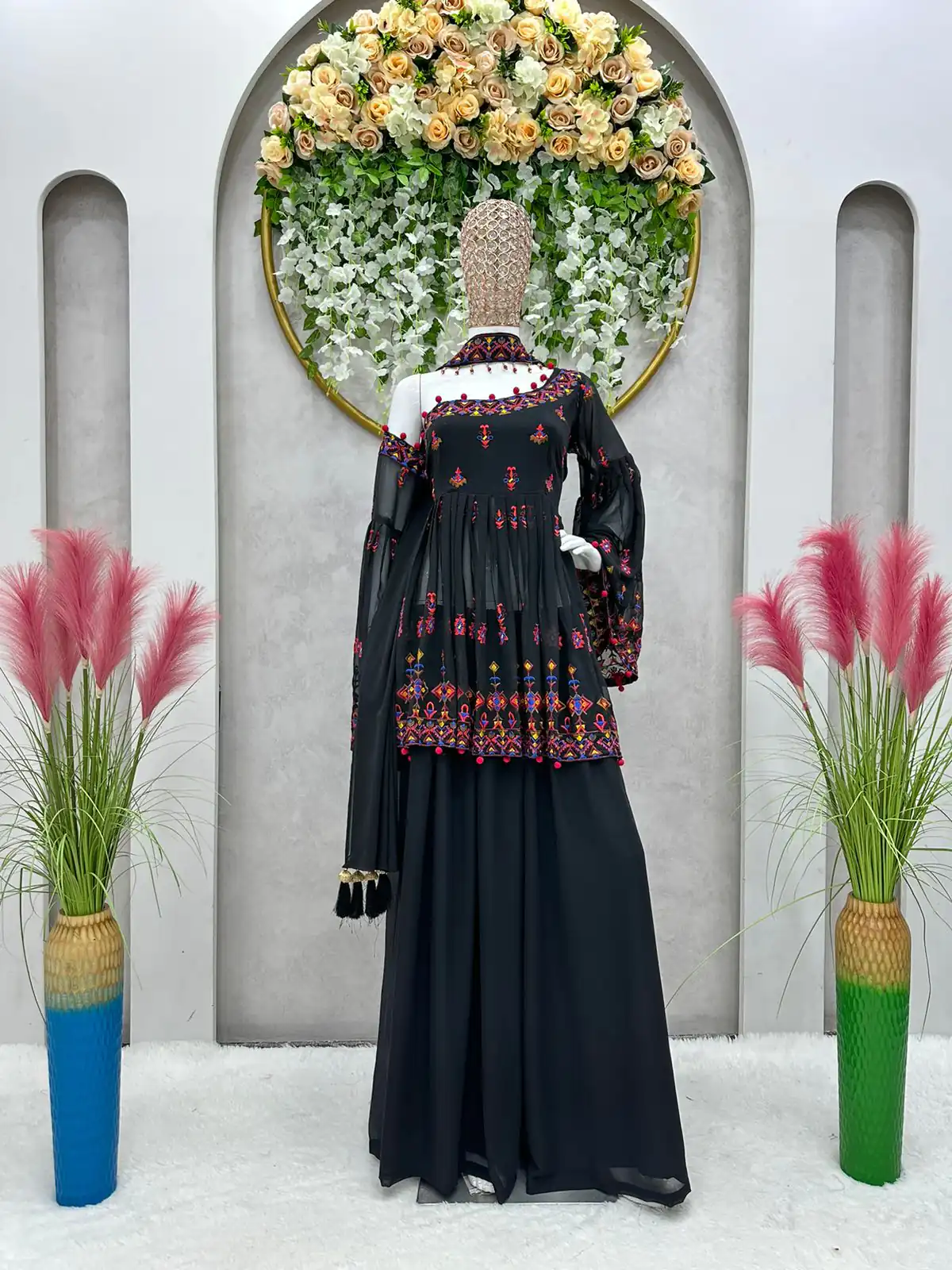 RTC 5576 Black Color Foix Georgette Thread Sequence Work Salwar Suit Wedding, Party, Festive, Events Etc. Expected Delivery 4-6 Working Days @2099/- | Jump Suits, Salwar suit, Designer Suits, Casual Suits, Creative suits, Palazzo Suits, Party Wear Suits, Patiala Suits, Straight Suits