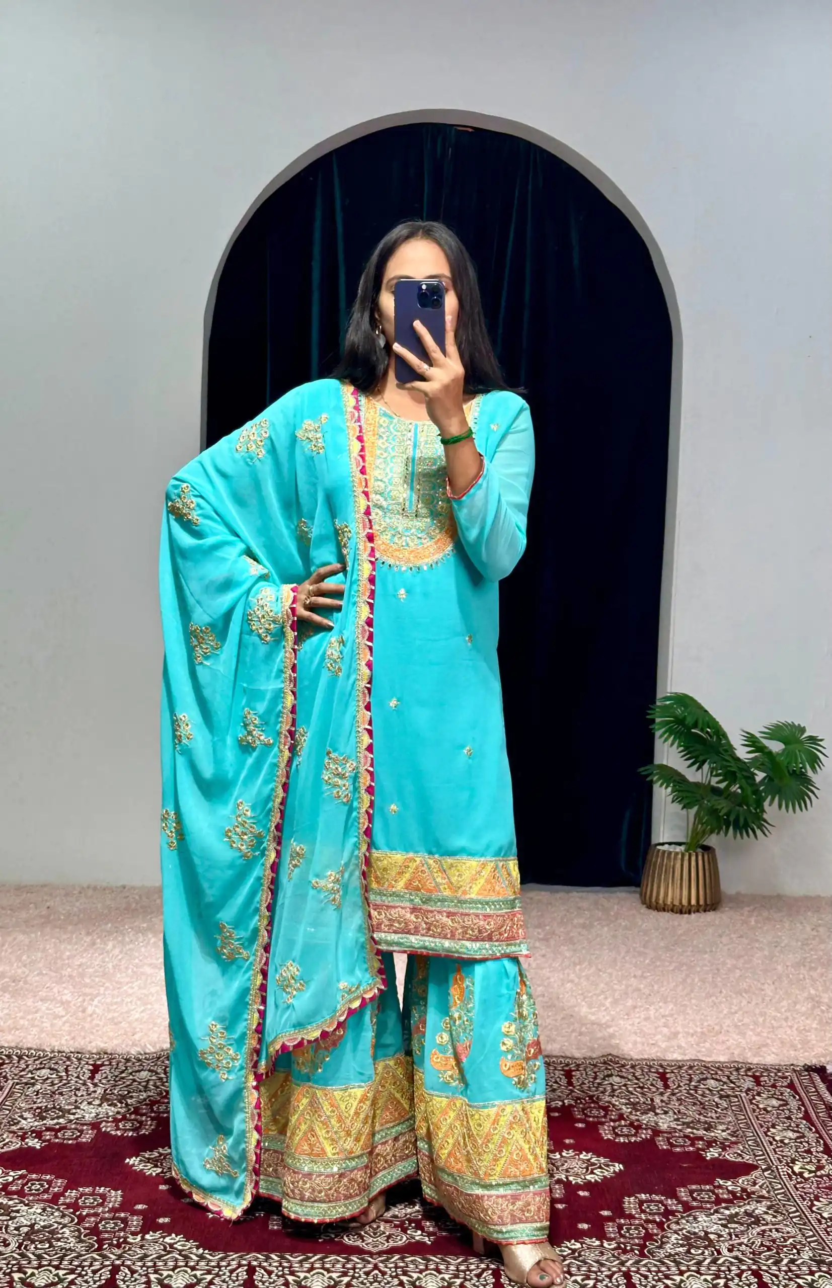 ST 1050 Blue Color Georgette Embroidery Stone & Mirror Salwar Suit Casual, Wedding, Party, Festive, Events Etc. Expected Delivery 4-6 Working Days @2199/- | Jump Suits, Salwar suit, Designer Suits, Casual Suits, Creative suits, Palazzo Suits, Party Wear Suits, Patiala Suits, Straight Suits