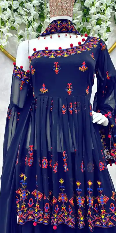 RTC 5576 Blue Color Foix Georgette Thread Sequence Work Salwar Suit Wedding, Party, Festive, Events Etc. Expected Delivery 4-6 Working Days @2099/- | Jump Suits, Salwar suit, Designer Suits, Casual Suits, Creative suits, Palazzo Suits, Party Wear Suits, Patiala Suits, Straight Suits