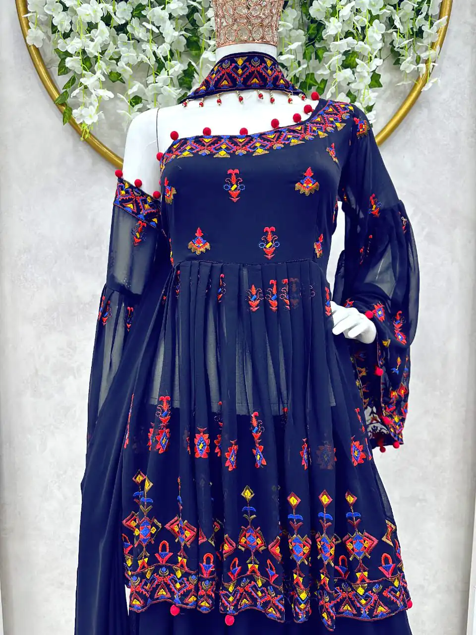 RTC 5576 Blue Color Foix Georgette Thread Sequence Work Salwar Suit Wedding, Party, Festive, Events Etc. Expected Delivery 4-6 Working Days @2099/- | Jump Suits, Salwar suit, Designer Suits, Casual Suits, Creative suits, Palazzo Suits, Party Wear Suits, Patiala Suits, Straight Suits