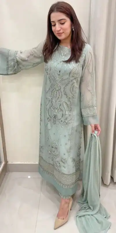 AD154 Blue Grey Color Georgette Embroidery Sequence Salwar Suit Wedding, Party, Festive, Events Expected Delivery 4-6 Working Days @ 2099/- | Salwar suit, Designer Suits, Casual Suits, Creative suits, Palazzo Suits, Party Wear Suits, Patiala Suits, Straight Suits