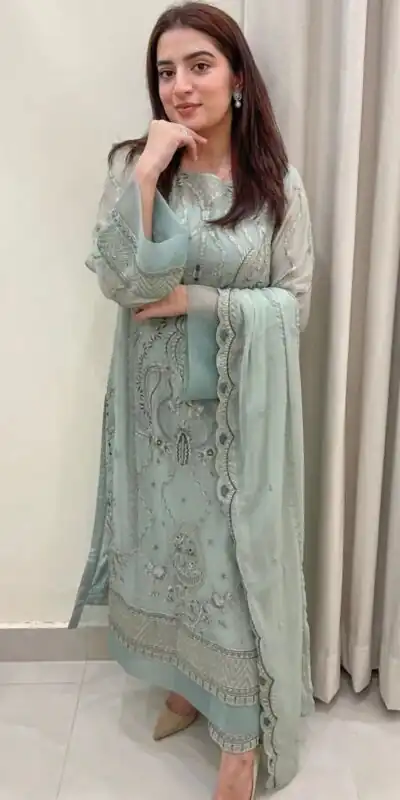 AD154 Blue Grey Color Georgette Embroidery Sequence Salwar Suit Wedding, Party, Festive, Events Expected Delivery 4-6 Working Days @ 2099/- | Salwar suit, Designer Suits, Casual Suits, Creative suits, Palazzo Suits, Party Wear Suits, Patiala Suits, Straight Suits