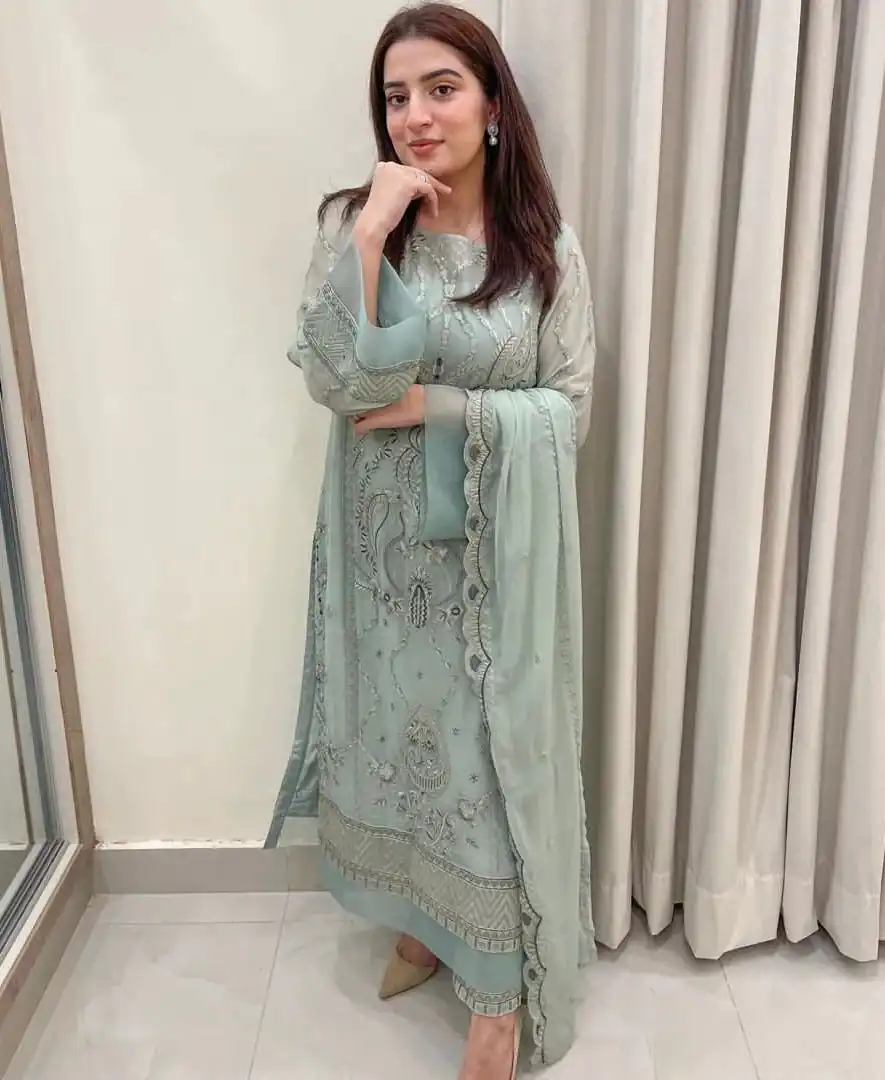 AD154 Blue Grey Color Georgette Embroidery Sequence Salwar Suit Wedding, Party, Festive, Events Expected Delivery 4-6 Working Days @ 2099/- | Salwar suit, Designer Suits, Casual Suits, Creative suits, Palazzo Suits, Party Wear Suits, Patiala Suits, Straight Suits