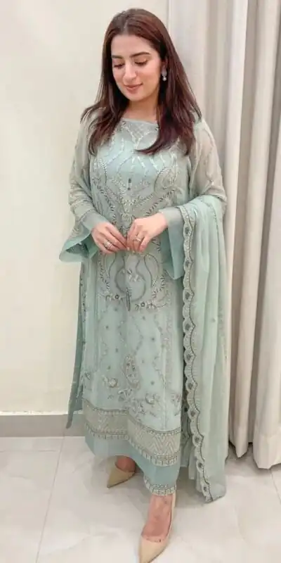 AD154 Blue Grey Color Georgette Embroidery Sequence Salwar Suit Wedding, Party, Festive, Events Expected Delivery 4-6 Working Days @ 2099/- | Salwar suit, Designer Suits, Casual Suits, Creative suits, Palazzo Suits, Party Wear Suits, Patiala Suits, Straight Suits
