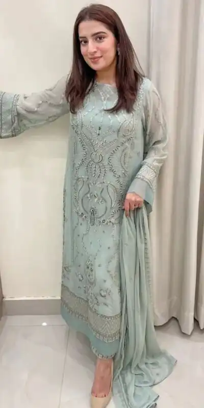 AD154 Blue Grey Color Georgette Embroidery Sequence Salwar Suit Wedding, Party, Festive, Events Expected Delivery 4-6 Working Days @ 2099/- | Salwar suit, Designer Suits, Casual Suits, Creative suits, Palazzo Suits, Party Wear Suits, Patiala Suits, Straight Suits