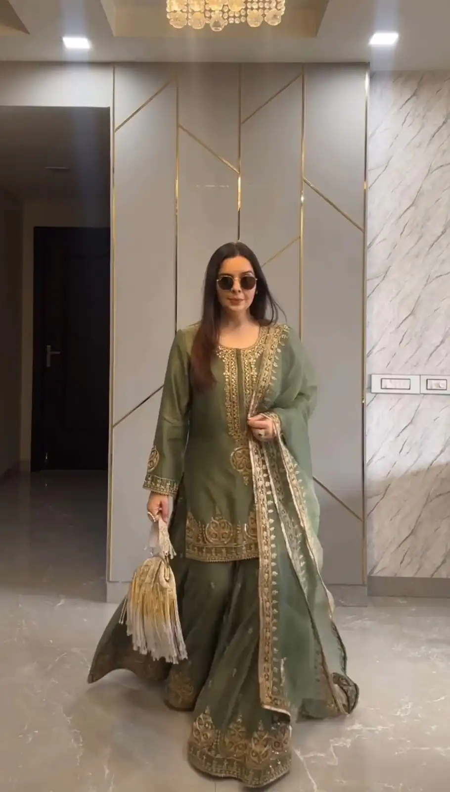 ZF 375 Green Color Chinnon Silk Embroidery Sequence Salwar Suit Casual, Wedding, Party, Events Etc. Expected Delivery 4-6 Working Days 2099/- | Jump Suits, Salwar suit, Designer Suits, Casual Suits, Creative suits, Palazzo Suits, Party Wear Suits, Patiala Suits, Straight Suits