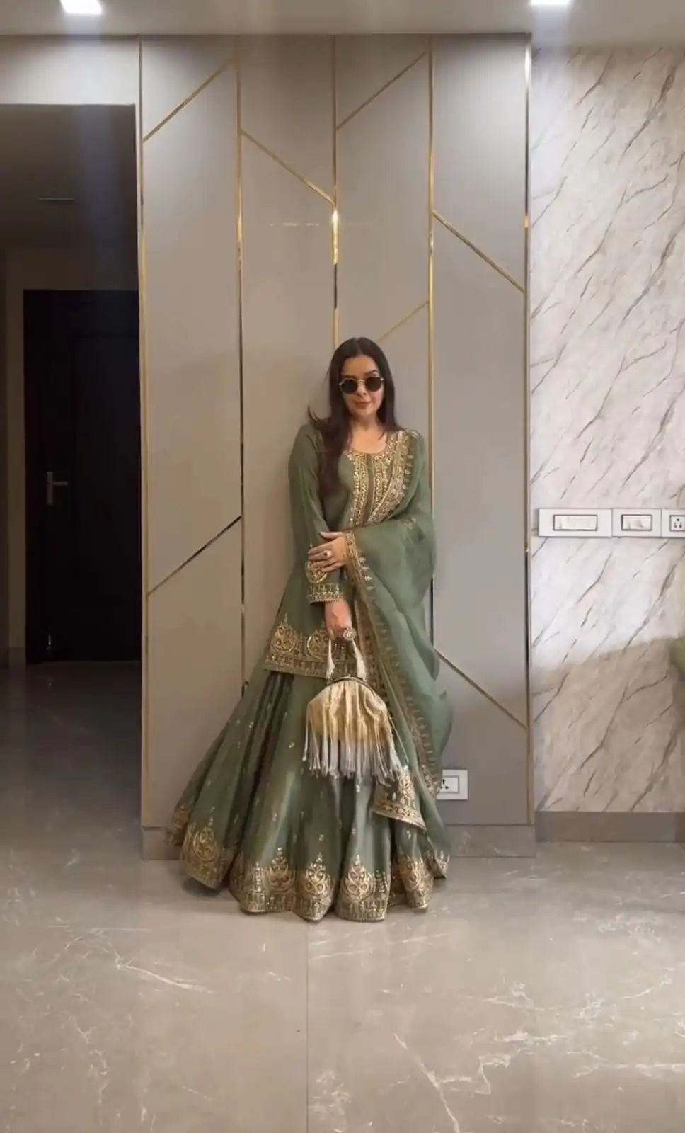 ZF 375 Green Color Chinnon Silk Embroidery Sequence Salwar Suit Casual, Wedding, Party, Events Etc. Expected Delivery 4-6 Working Days 2099/- | Jump Suits, Salwar suit, Designer Suits, Casual Suits, Creative suits, Palazzo Suits, Party Wear Suits, Patiala Suits, Straight Suits