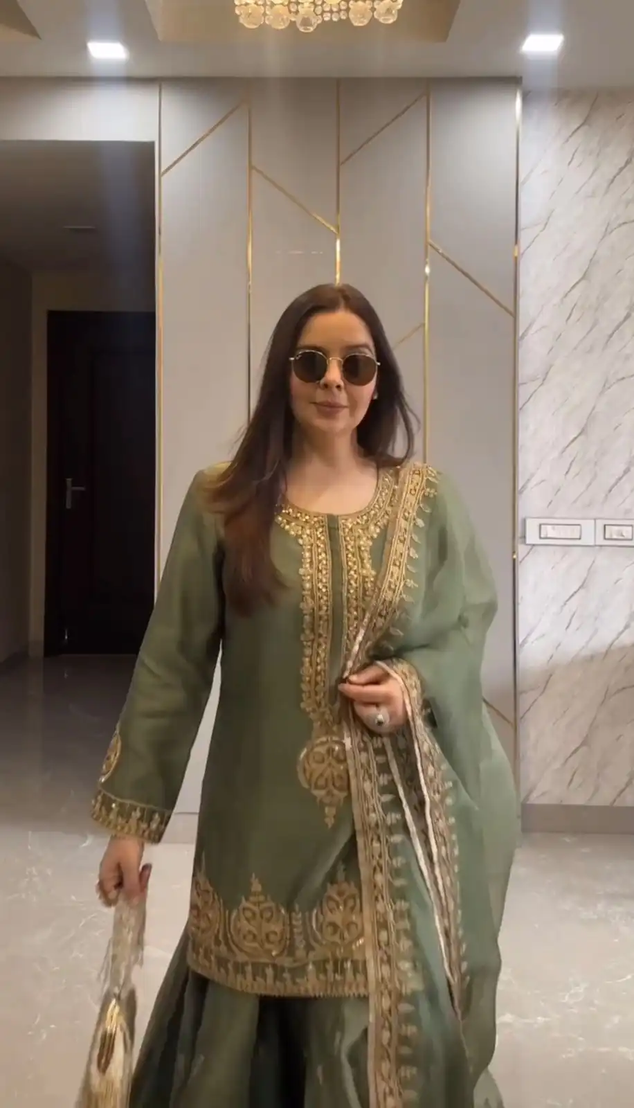 ZF 375 Green Color Chinnon Silk Embroidery Sequence Salwar Suit Casual, Wedding, Party, Events Etc. Expected Delivery 4-6 Working Days 2099/- | Jump Suits, Salwar suit, Designer Suits, Casual Suits, Creative suits, Palazzo Suits, Party Wear Suits, Patiala Suits, Straight Suits